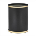 Sophisticates 13 Qt. Oval Wastebasket w/Polished Brass Trim